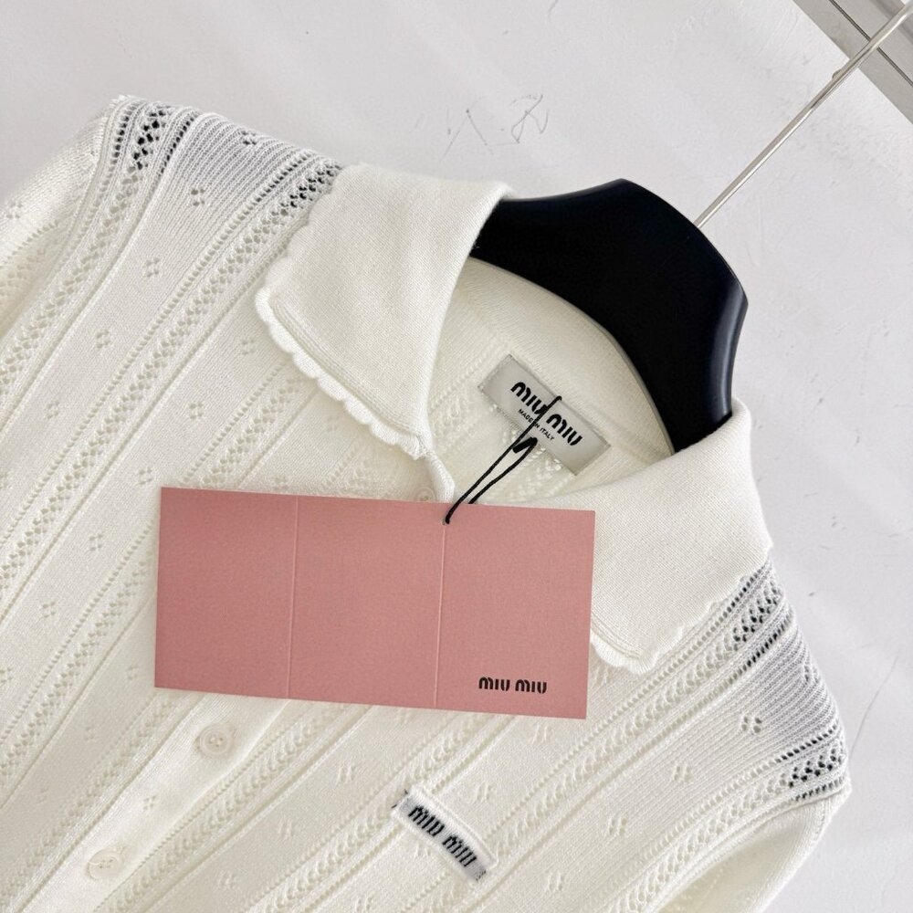 MIU MIU Solid Color Collared Button-Down Straight… - image 3